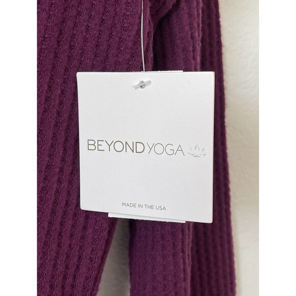 Beyond Yoga Free Style Pullover AUBER Size XL NWT $79 Waffle Knit‎ Purple V Neck - Picture 3 of 11